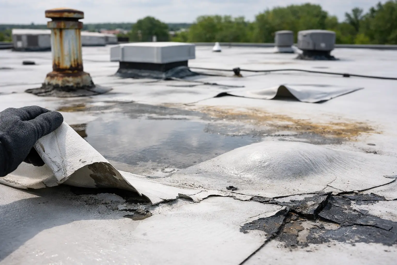 8 Roof Membrane Failure Signs to Watch